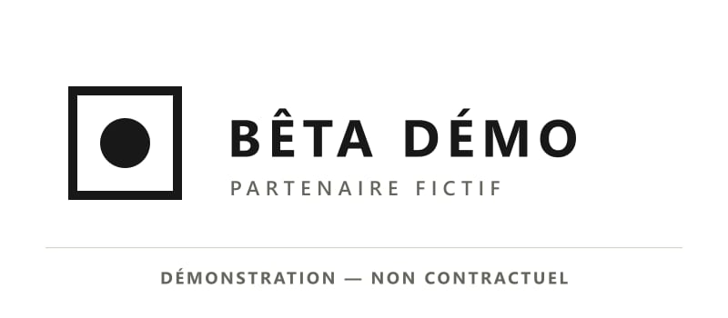 Logotype fictif « Bêta Démonstration » (démonstration)