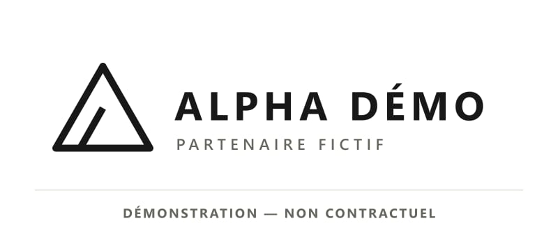 Logotype fictif « Alpha Démonstration » (démonstration)